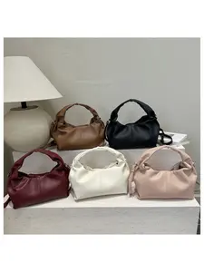 Minimalist Cloud Bag Women's Soft Leather Korean Style Commuter Handbag High Sense Single Shoulder Crossbody Dumpling Bag New Trendy Unique