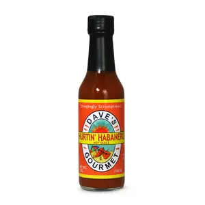 Dave's Gourmet Hurtin' Habanero Hot Sauce - Balanced Moderate Heat with Habanero, Garlic & Spices - Hot Sauce - Ideal for Grilled Meats, Eggs & More - Gluten-Free, Low Sodium Sauce - 5oz