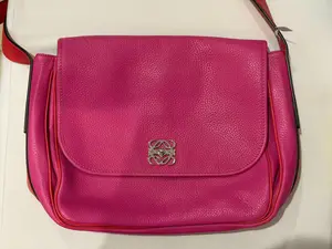 Pre-owned Loewe Leahter Crossbody Bags Anagram Flap Messenger Bag Pink