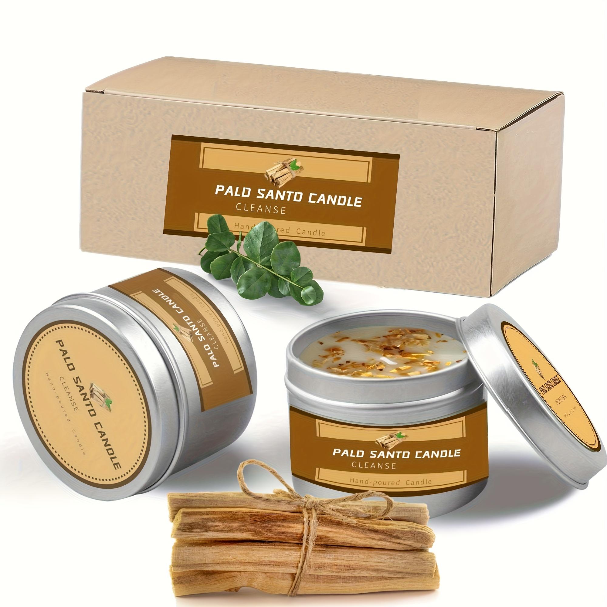 Sage & Palo Santo Purifying Aromatherapy Candle 2/4 Pack 3oz Soy Wax Tin Candle 24-Hour Long Burn Home Purification Meditation Housewarming Gift， decor