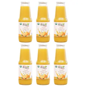 Anna and Sarah Organic Orange Juice, 33.8 Oz (6 Pack) – 100% Pure, Not from Concentrate, No Sugar, No Artificial Colors or Preservatives – Glass Bottle Beverage Natural