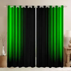 Geometric Abstract Ombre Window Curtains for Bedroom Living Room,Purple and Black Striped Curtains Decor Fashion Window Drapes Treatments,2 Panels