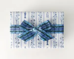 Gift Wrap Sheets - Blue & White Rose Nutcracker / Christmas Gift Wrap, Holiday Wrapping Paper, Nutcracker Ballet, Ballerina Wrapping Paper