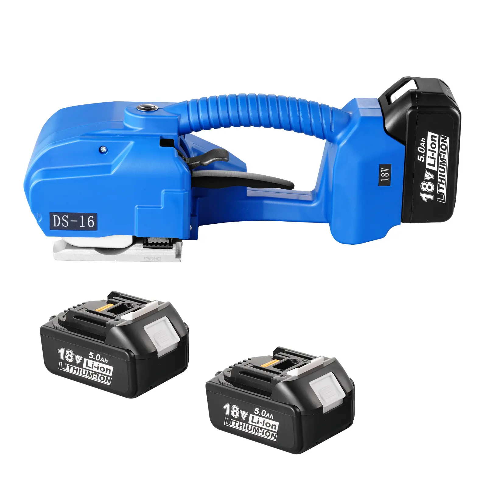 Portable Electric Strapping Machine with Digital Display - 2 x 5000mAh Battery-Powered Automatic Banding Tool for 0.35"-0.63" PP PET Straps, Packaging Boxes, Pallets