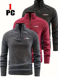 Men's fashionable stand-up collar Lightweight fleece jacket inner jacket, long-sleeved soft, comfortable and durable - perfect for casual wear, hiking, mountain climbing, rock climbing, fishing and outdoor wear