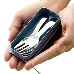 Portable Stainless Steel Mini Spoon Set, Short Handle Round Head Spoons and Forks, Ideal for Outdoor Parties and Kitchen Use