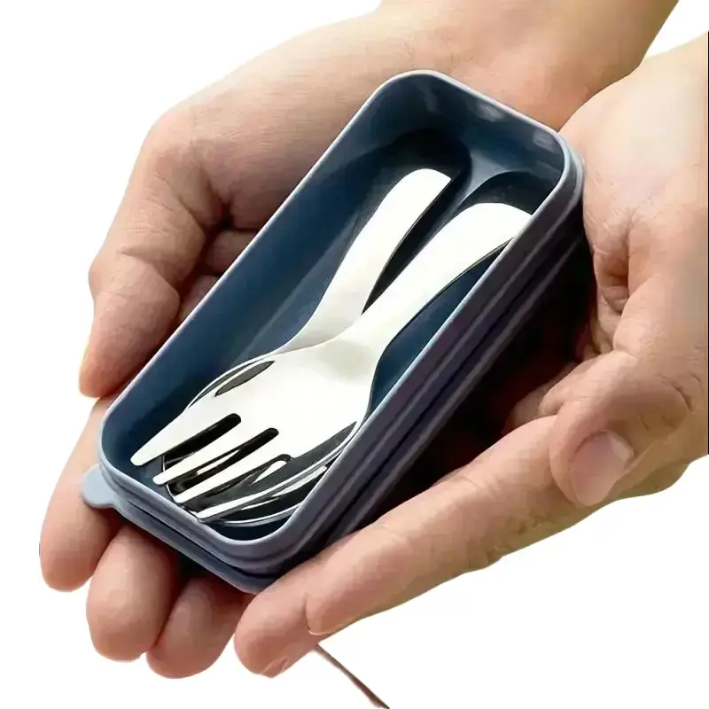 Portable Stainless Steel Mini Spoon Set, Short Handle Round Head Spoons and Forks, Ideal for Outdoor Parties and Kitchen Use