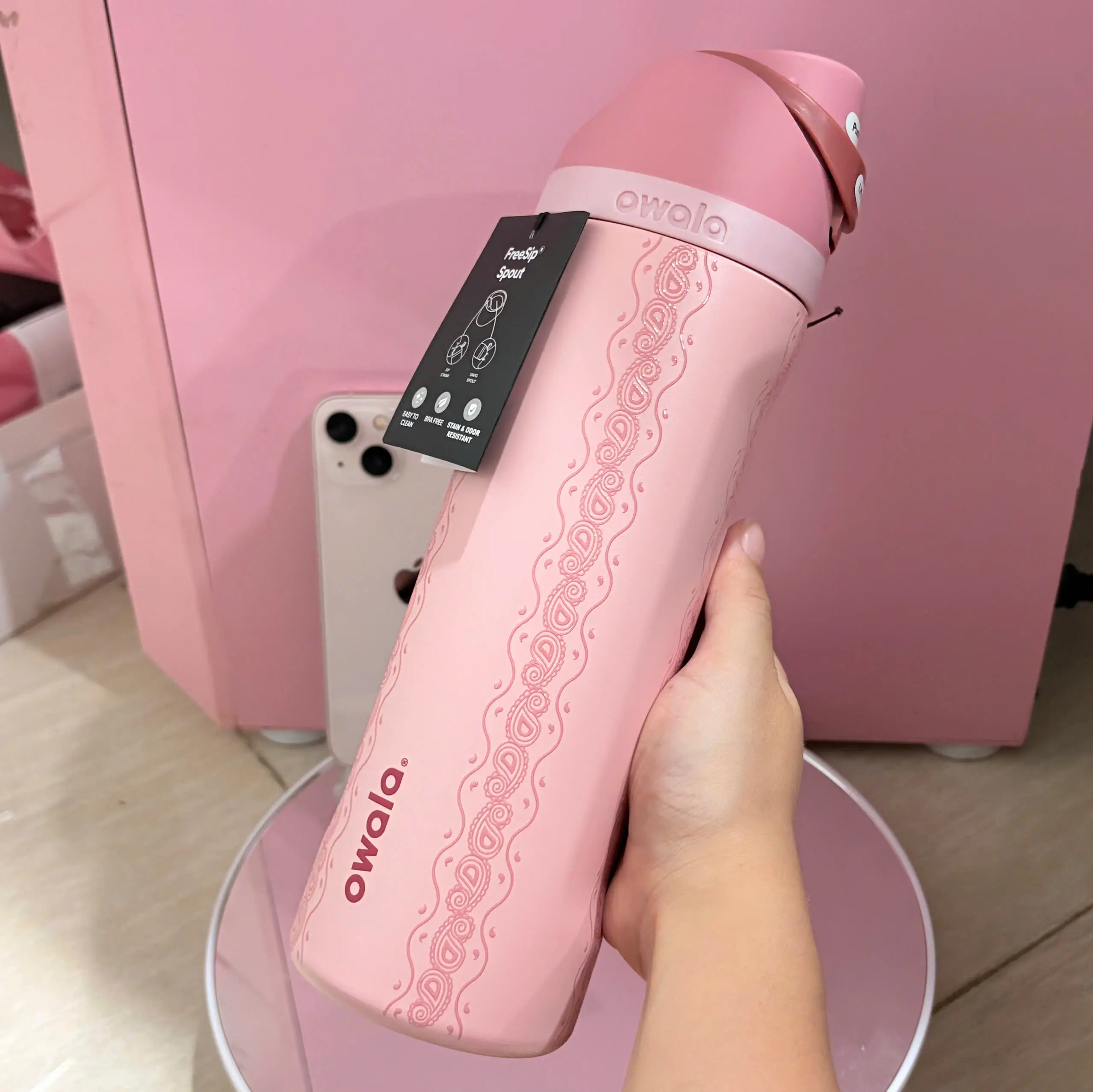 Owala Cowgirl Core Pink Painted Canyon Print FreeSip Water Bottle Western Collection Aesthetic Leak Proof Bottle