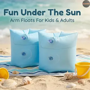 Inflatable Arm Floaties for Kids & Adults, Portable Swim Arm Bands, Water Wings Buoyancy Aid, Foldable Lightweight Swimming Trainer