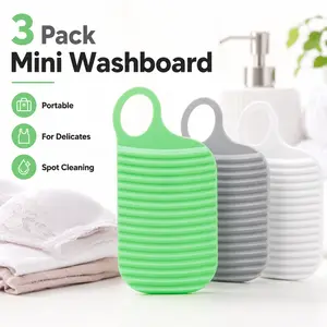 3 Pack Mini Washboard Portable Hand-held Wash Board for Underwear Delicates Laundry Scrubbing Spotless Clothes Washing Outdoor Indoor Kitchen Home Household