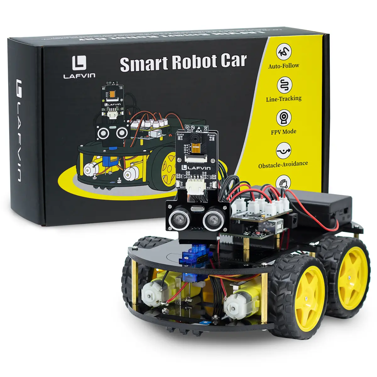 Omnidirectional Robot Car Chassis Kit with Sensors for Arduino DIY Projects，Beginner Friendly Programmable Mecanum Robot Car Kit with Bluetooth Control，4WD Bluetooth Controlled Mecanum Robot Car Kit