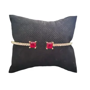 Women's Gold Plated Bracelet with Red Cubic Zirconia