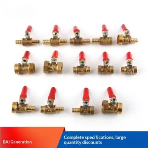 2/3/4 Inch Brass Air Valve Dual Head Pagoda Handle Small Ball Valve Straight Tube Handheld Pneumatic Valve