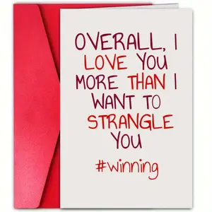 1pc Funny Greeting Card, Positive Message Card, Suitable For Birthday, Back To School, Anniversary, Christmas, Valentine's Day Gift, Ideal For Partner, Friend, Family, Lover, Him Or Her