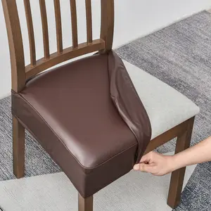 Premium Leather Chair Cover Full-Cover Open-Ended PU Leather Waterproof Oil-Proof All-Seasons Seat Protector for Home Outdoor Use Easy to Clean