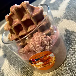 Jumbo “chicken and waffle” candle