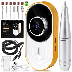 Limegirl Nail Drill Professional, 45000RPM RechargeableCordless Electric Nail Kit with Bits, Portable for Acrylic/GelRemoval & Faster Shaping, Manicure & Pedicure at Homeor Salon