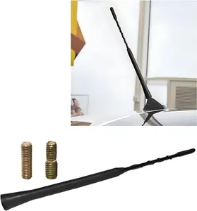 Car Antenna Replacement, 9.06 Inch Flexible Rubber Radio Antenna with M5 M6 Threaded Adapters, Universal Roof Mounted AM FM Stereo Aerial Mast for Sedans Trucks SUVs