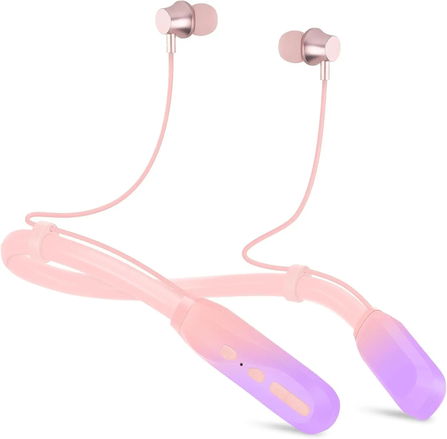 Neckband  Headphones, 200H Extra Long Playtime  Stereo Neckband Earbuds with Microphone,  Balanced Armature Drivers in Ear Headset for /Workout (-Purple)