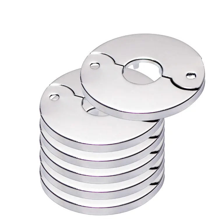 Avalon Floor and Ceiling Plate Cover Split Flange Fits 3/4" IPS Galvanized Pipe Chrome Finish Pack of 6 for Plumbing Installations