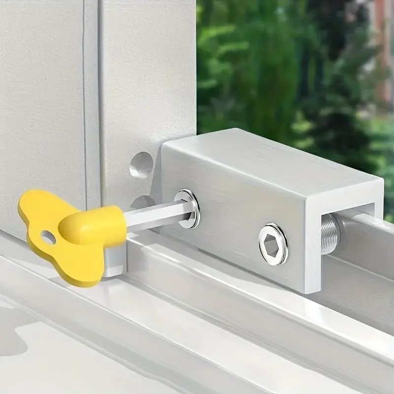 ) 1pc Heavy-Duty Aluminum Alloy Window Lock Stopper - Easy Installation, No Power Required, Secure Your Home & Protect Your Family from Intruders