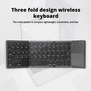 Portable Mini Foldable Bluetooth-compatible Wireless Keyboard with Mouse Touchpad, Ideal for Laptops, Phones & Computers, Compact Design, Folding Wireless Keyboard swivel