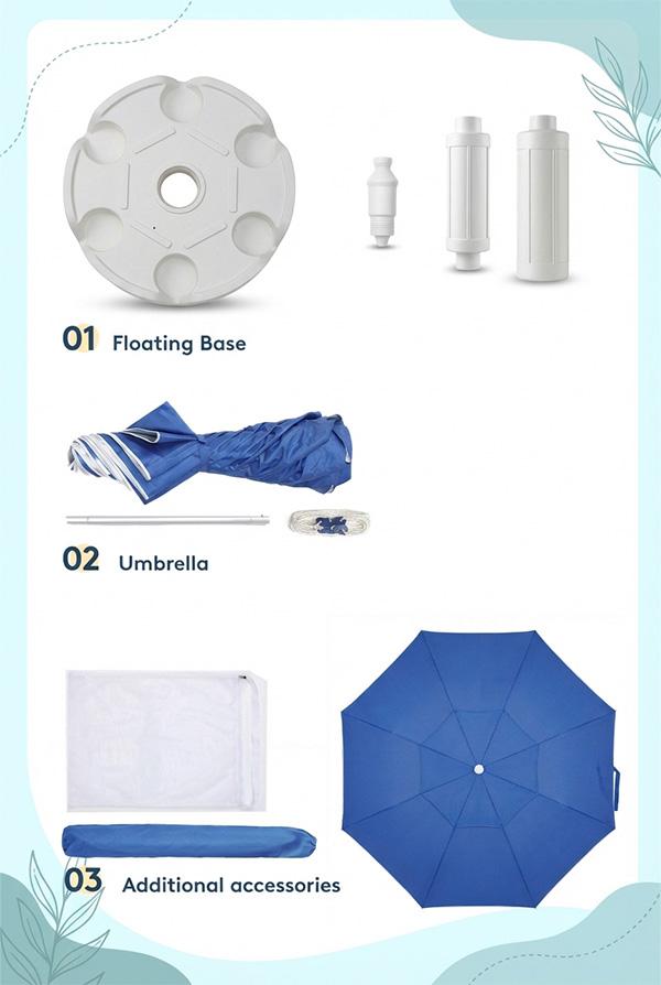 Floating Table Umbrella with Base and Cup Holder, Portable Pool Umbrella for Inside of Pool, Floating Poolside Shade Include Easy Carry Bag for Swimming Area, Lake House, Beach Floating Table Umbrella with Base and Cup Holder, Portable Pool Umbrella for Inside of Pool, Floating Poolside Shade Include Easy Carry Bag for Swimming Area, Lake House, Beach