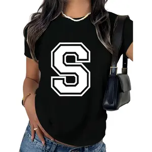 Monogram T-Shirt Featuring Letter S Initial in Varsity Design