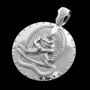 EUPHANASIA GOLD SILVER PLATED LARGE MEDAL CHARM PENDANT HIP HOP RAPPER STYLE BLING JEWELRY