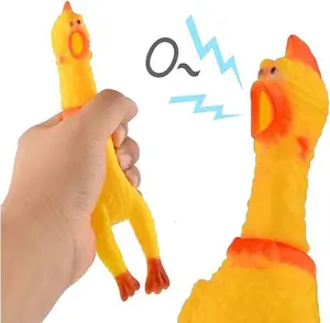 Large Fun Pet Dogs Shrilling Rubber Chicken Chew Sound Squeeze Screaming Toy-USA