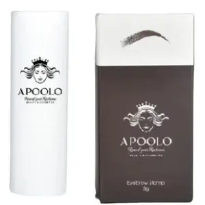Apoolo Eyebrow Stamp and Stencil Kit for Beginners - 24 Reusable & Washable Stencils, Waterproof & Smudge-Proof Formula, Eco-Friendly Materials Makeup Cosmetic Light Brown