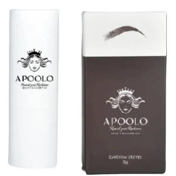Apoolo Eyebrow Stamp and Stencil Kit for Beginners - 24 Reusable & Washable Stencils, Waterproof & Smudge-Proof Formula, Eco-Friendly Materials Makeup Cosmetic Light Brown
