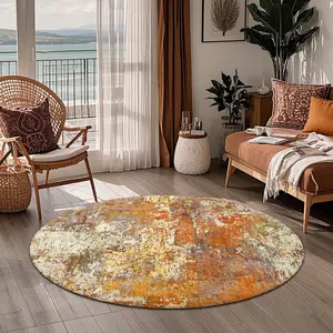 Abstract Pattern Round Rug, Modern Abstract Rug, 1 Count Non-slip Soft Floor Mat, Decorative Carpet for Home Living Room Bedroom Coffee Shop