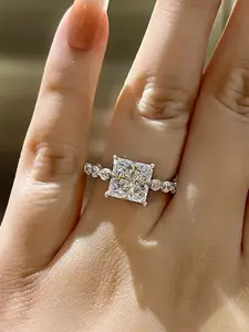 1 PC Elegant Cubic Zirconia Ring For Women For Wedding Engagement Party Jewelry Valentine's Day Gift