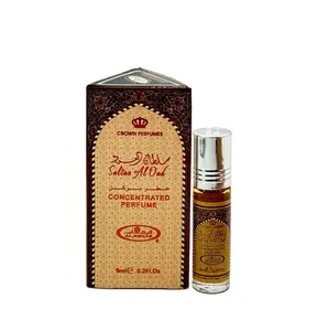 Al Rehab Sultan Al Oud Roll On Perfume 0.2 Fl.Oz Long Lasting Unisex Concentrated Fragrance Alcohol Based Safe For Everyone Aromatic Amberwood