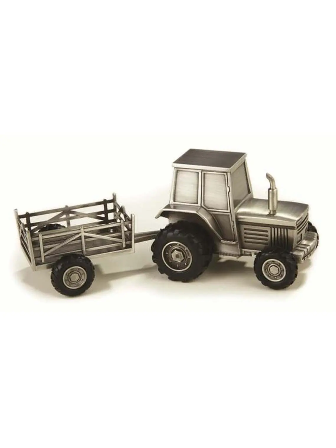 Leeber 88629 Elegance Pewter Plated Tractor Bank, 3.25 x 3.25 x 8.25 in.