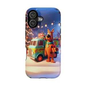 Scooby Doo Xmas Phone Case, Cute Christmas Cartoon Pastel Pattern Case Cover Compatible Pattern Protective Cover, Gift for Fan, Gift for Her, Gift for Him, many background, Cartoon