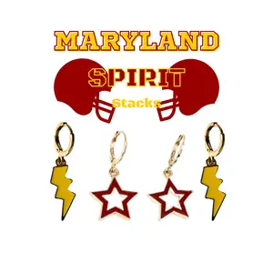 Maryland Spirit Earring Stack For Terrapins Game Day