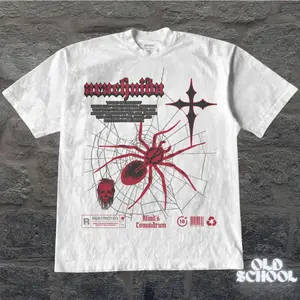 Vintage Spider Graphic Shirt, Pump Cover Spider Shirt, Retro Training Shirt, Halloween Spider Oversize, Retro Hero Shirt, Y2k Spider Shirt