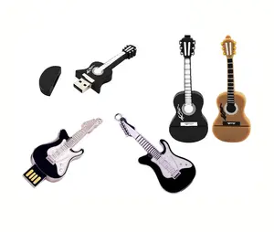 2.0 or 3.0 in 16gb - 32gb - 64gb - 128gb Guitar Instrument Electric Acoustic Black Brown Novelty Cartoon Cute Gift USB Flash Thumb Drive