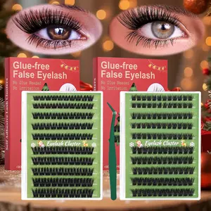 Cluster Lashes 100Pcs DIY Lashes Extension 10-16mm 30D 40D Individual False Eyelashes Kit with Lash Bond & Seal Lash Tweezer for Natural Mega Styles - Pack