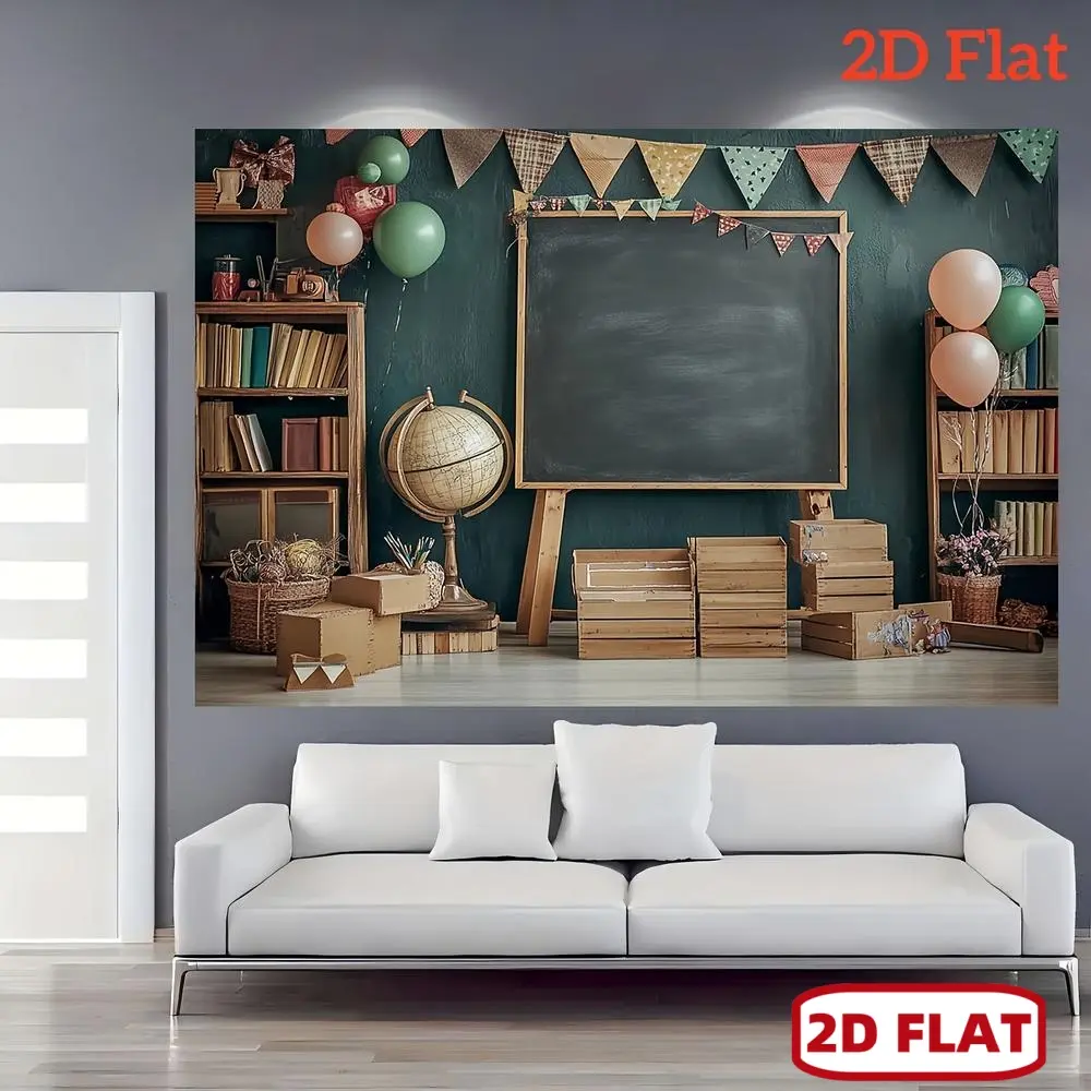 1pc 2D Flat 2D Foldable Banner 2D Foldable Banner – School-Themed Party Decor, No Power Needed, Homes & Photography Studios Cloth
