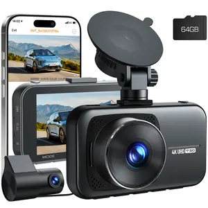 【JumpstartSale】LAMTTO 4K Dash Cam with Night Vision G-Sensor - Dual Channel with 4K Front 1080p Rear Camera and 5G WiFi with App Control,Loop Recording for Car Safety & Evidence(Free 64GB Card Inside)