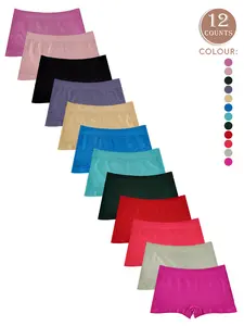 Women's Seamless Hip-Lifting Boxer Briefs, Low-Rise Comfortable Stretchy Underwear, 12 Pcs Set for Daily Wear & Gift Giving SpringStatements