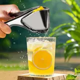 Durable 8-Inch Stainless Steel Lemon Squeezer - Heavy-Duty Fruit Juicing Utensil, Fold-Flat Home Goods Kitchen Gadget with Comfortable Ergonomic Handle, Quiet Smooth Operation, Easy to Use, Dishwasher Safe Accessory,familyfun