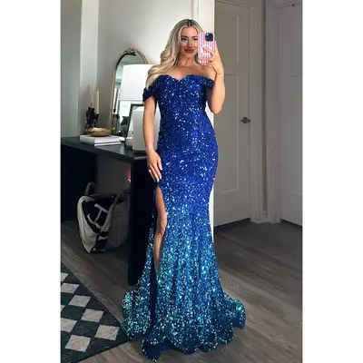 blue midi dress long sleeve Chic Royal Blue A-Line Long Sleeve Midi Dress – Mislish main image 1