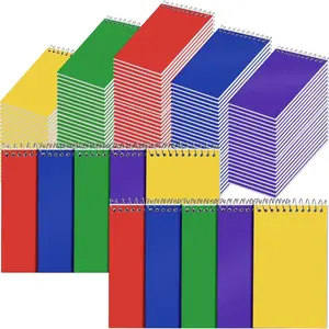 100 count Spiral Memo Pads 3x5 Inch 75 Sheets College Ruled Small Pocket Notebooks Little Mini Notepads Bulk Top Bound Lined Note Pads for  School Office Travel Work (Bright Color)