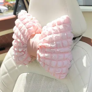1pc Neck Pillow PINK  Breathable Fit For All vehicles Universal Filled Fiber Cushion Driving Office Soft Support Adjustable Headrest Car Headrest Car Accessories
