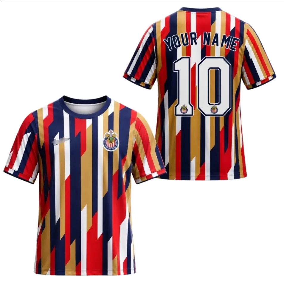 Customize Chivas 26/27 Pre Match 3D Jersey Shirt Geometric Stripe Soccer Fan Gift ALL SIZE