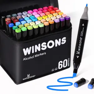 WINSONS Dual Tip Alcohol Markers Set for Airbrush Marker Replacement - Precision & Flexibility for Artists Students & DIY Lovers 36/60 Colors